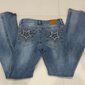 Blue Jeans with Star Studded Pockets
